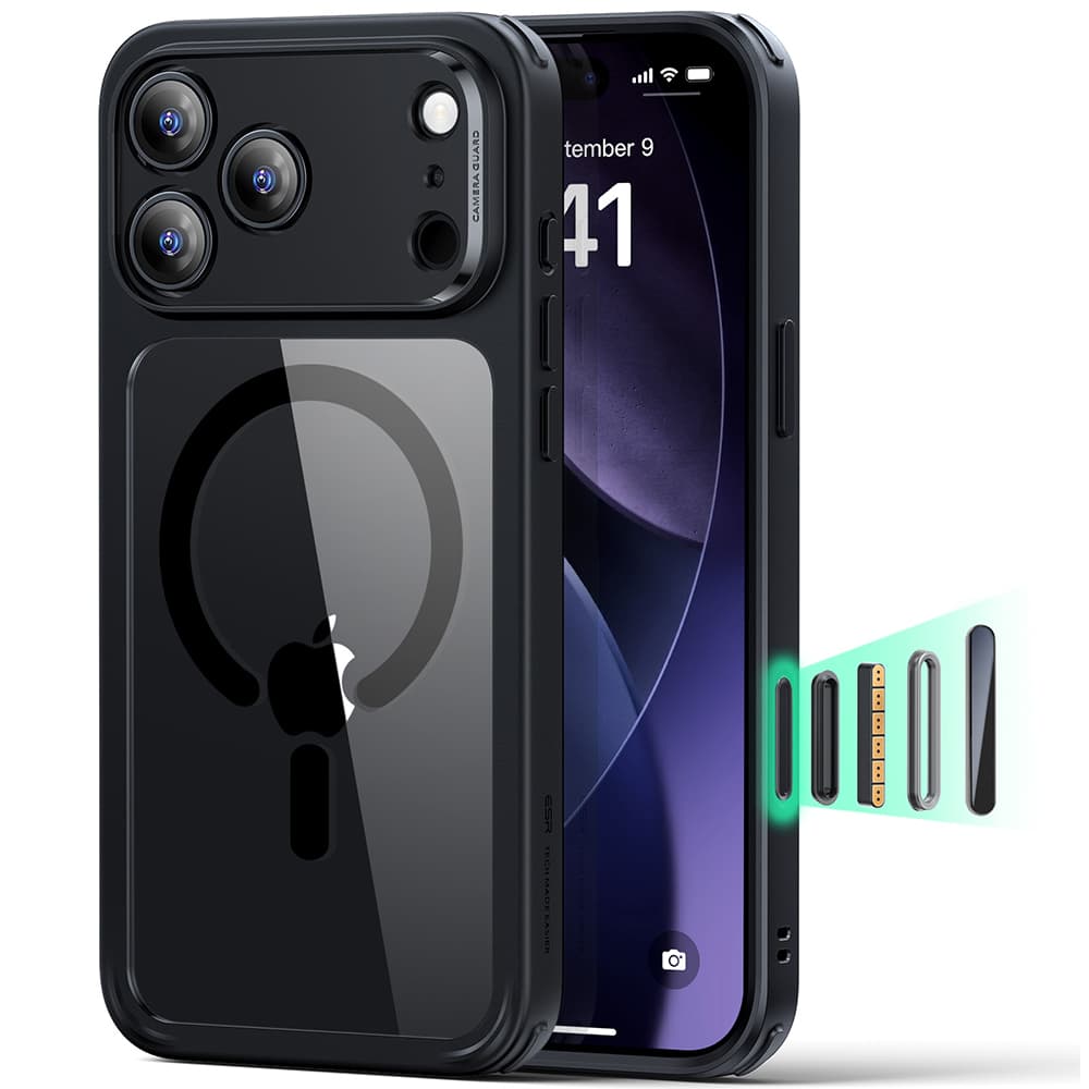 ESR Classic Hybrid HaloLock pro iPhone 17 Pro černá průhledná - náhled 1