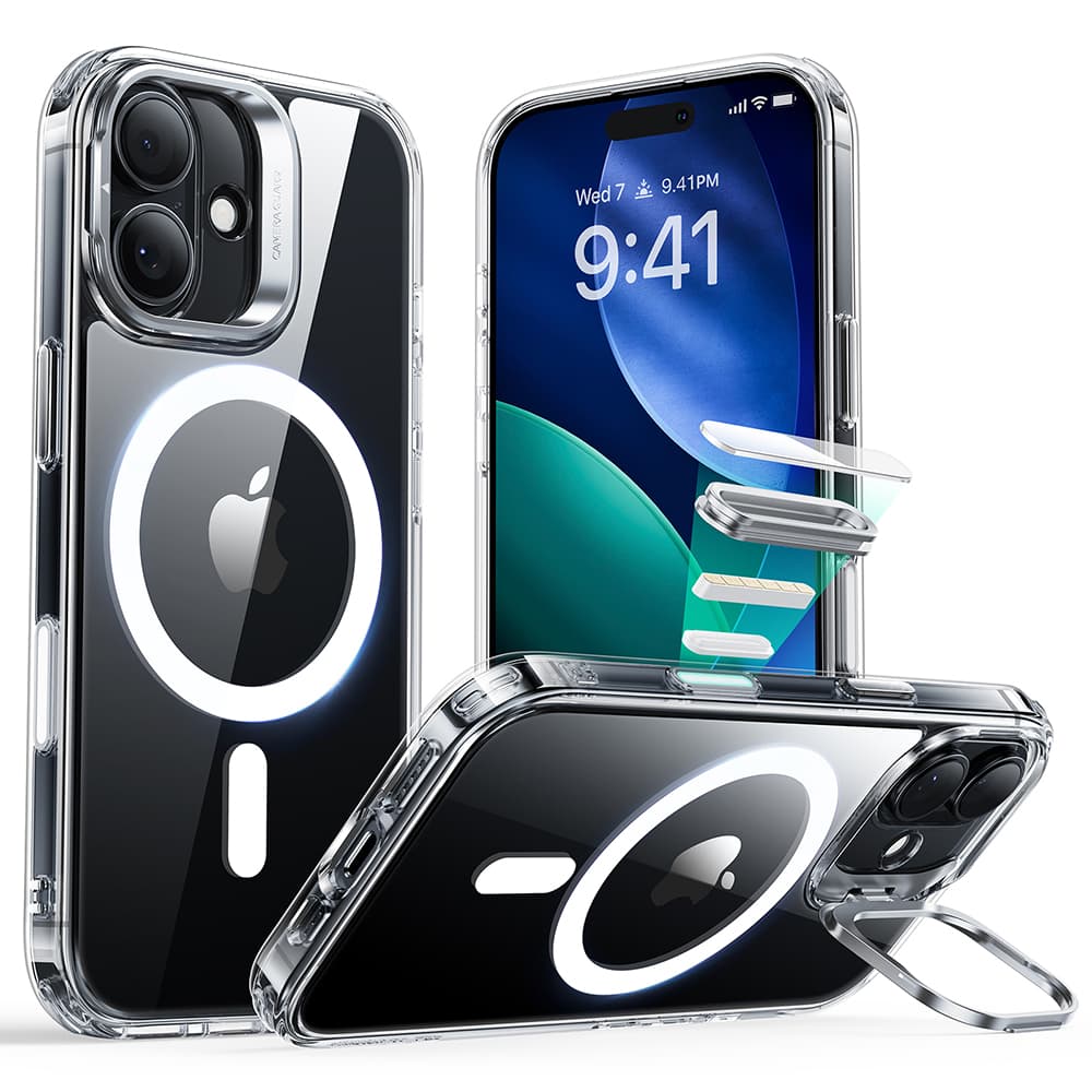 ESR Classic Hybrid HaloLock Kickstand pro iPhone 17 průhledný - náhled 1