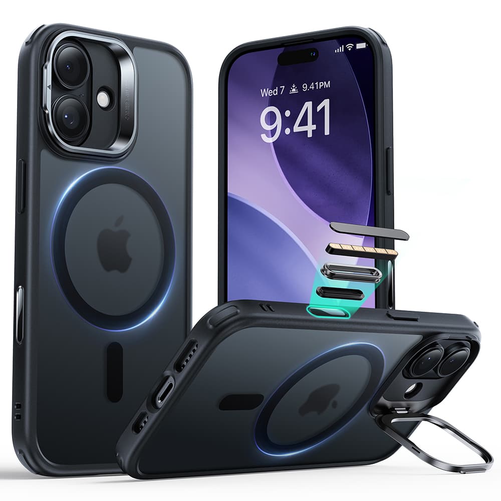 ESR Classic Hybrid HaloLock Kickstand pro iPhone 17 v matné černé - náhled 1