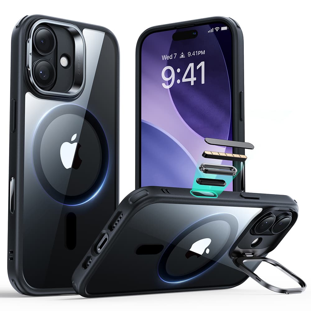 ESR Classic Hybrid HaloLock Kickstand iPhone 17 černá průhledná - náhled 1