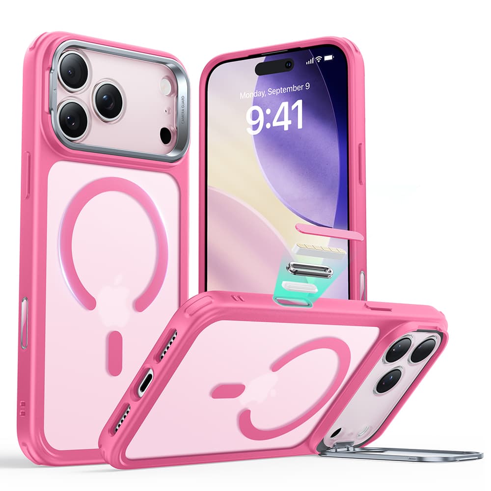 ESR Classic Hybrid HaloLock Kickstand iPhone 17 Pro matně růžová - náhled 1