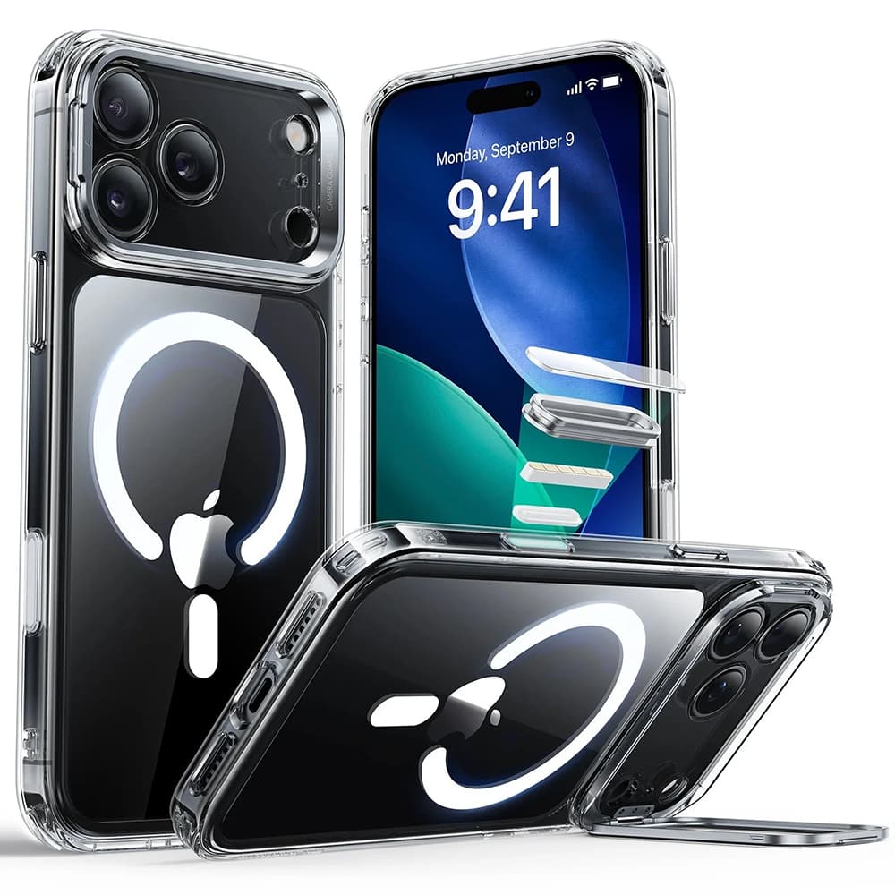 ESR Classic Hybrid HaloLock Kickstand iPhone 17 Pro průhledný - náhled 1