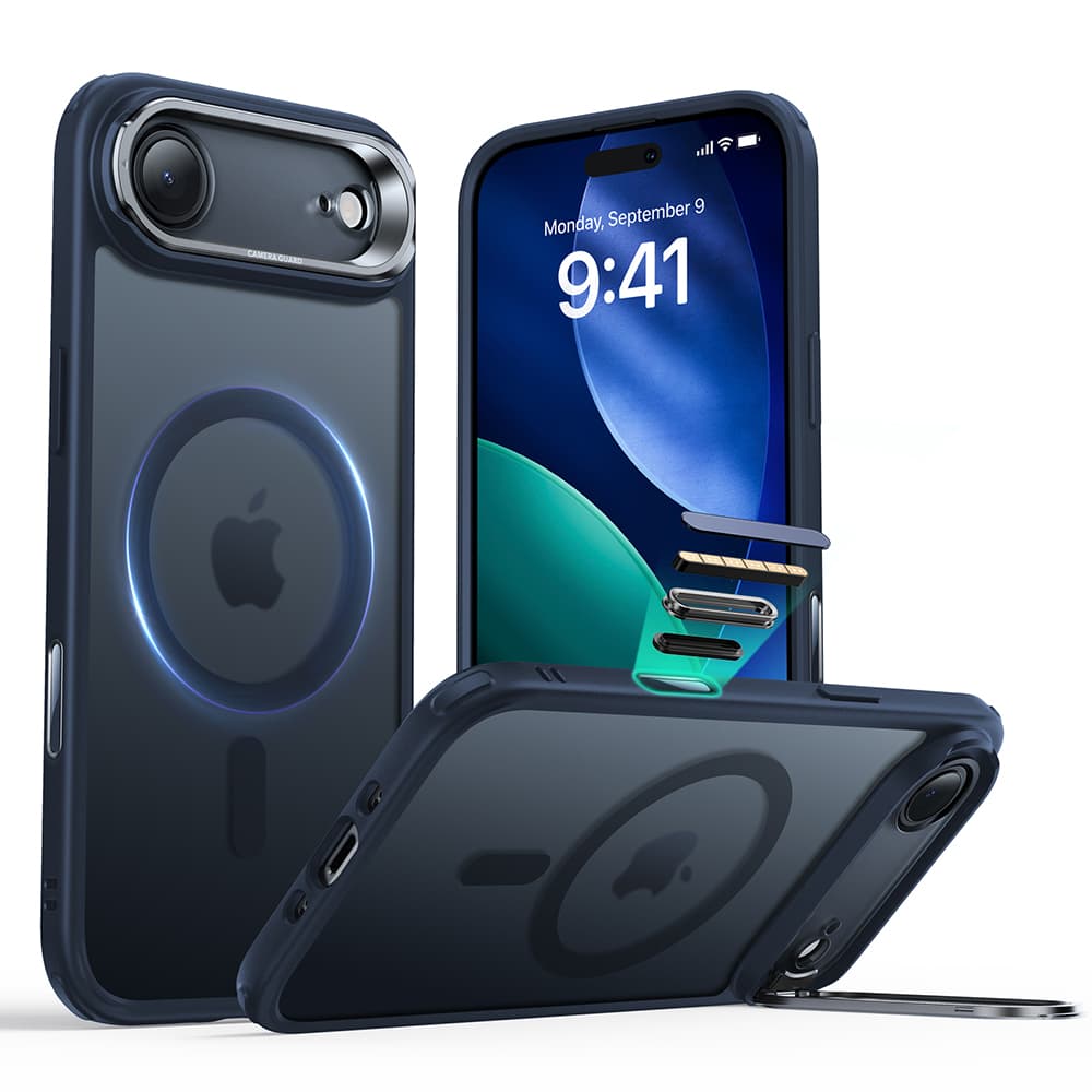ESR Classic Hybrid HaloLock Kickstand pro iPhone 17 Air v matné modré - náhled 1