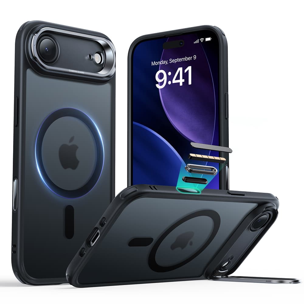 ESR Classic Hybrid HaloLock Kickstand pro iPhone 17 Air v matné černé - náhled 1
