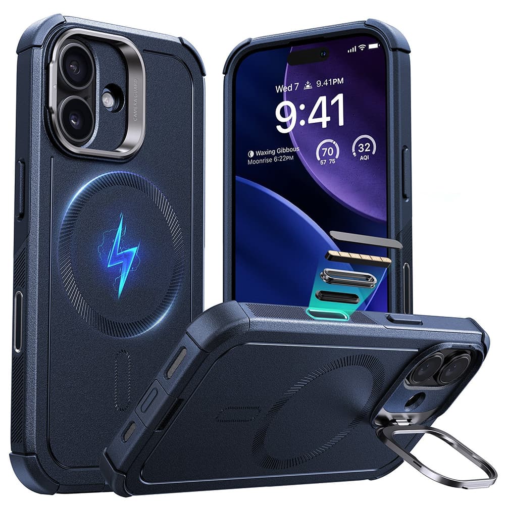 ESR Cyber Armor Kickstand pro iPhone 17 modrá - náhled 1
