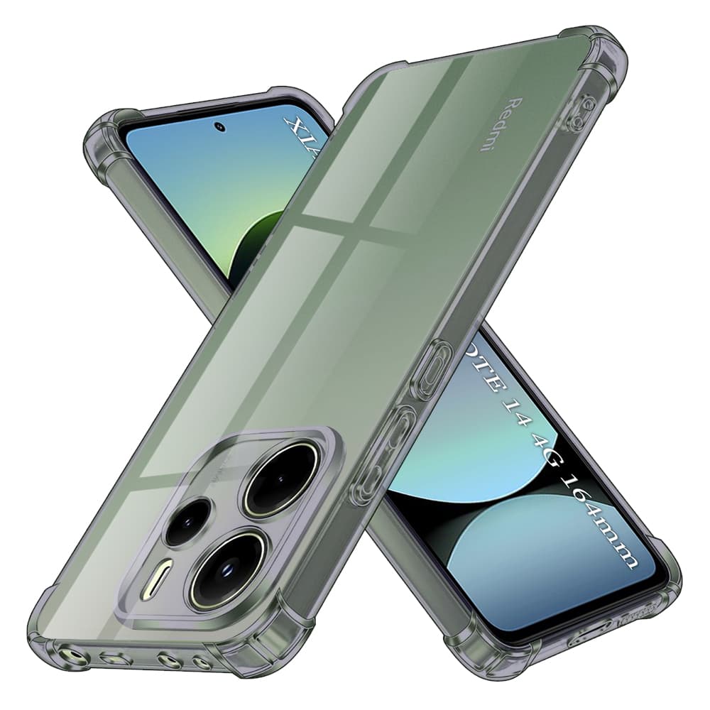 Techsuit Shockproof průhledný silikon Xiaomi Redmi Note 14 4G černý kouřový - náhled 1