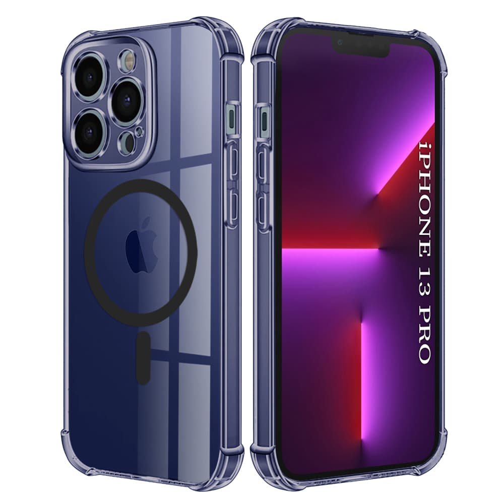 Techsuit Shockproof průhledný silikon MagSafe iPhone 13 Pro kouřově černý - náhled 1