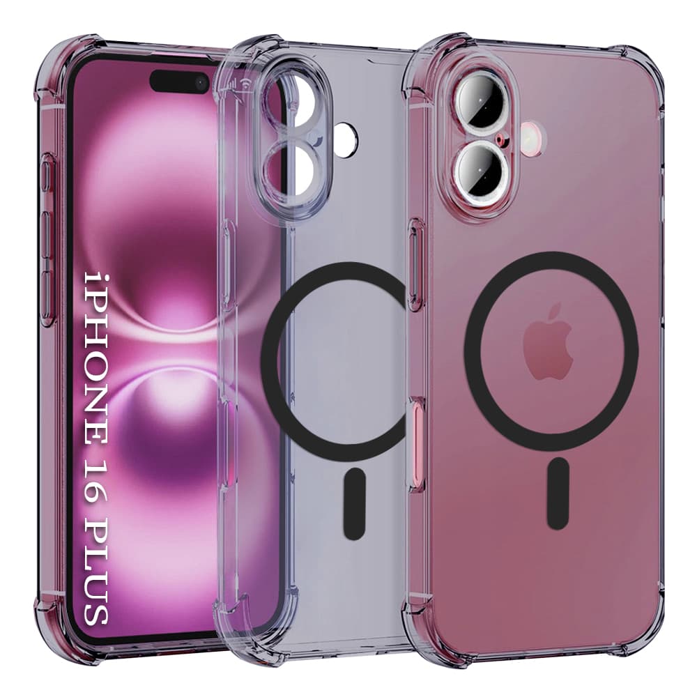 Techsuit Shockproof průhledný silikon MagSafe iPhone 16 Plus kouřově černý - náhled 1