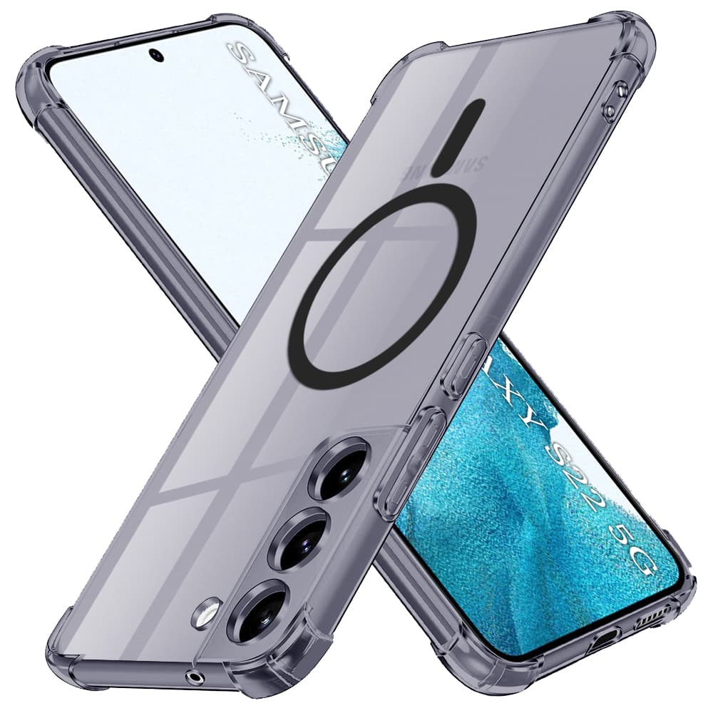 Techsuit Shockproof průhledný silikon MagSafe Samsung Galaxy S22 5G kouřově černý - náhled 1