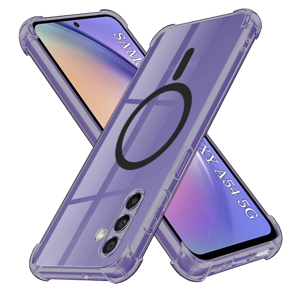 Techsuit Shockproof průhledný silikonový MagSafe pro Samsung Galaxy A54 kouřově černý - náhled 1