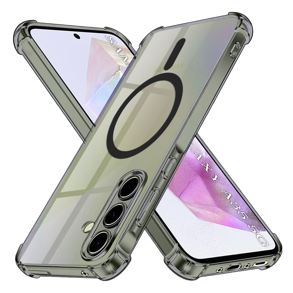 Techsuit Shockproof průhledný silikon MagSafe Samsung Galaxy A35 5G kouřově černý - náhled 1
