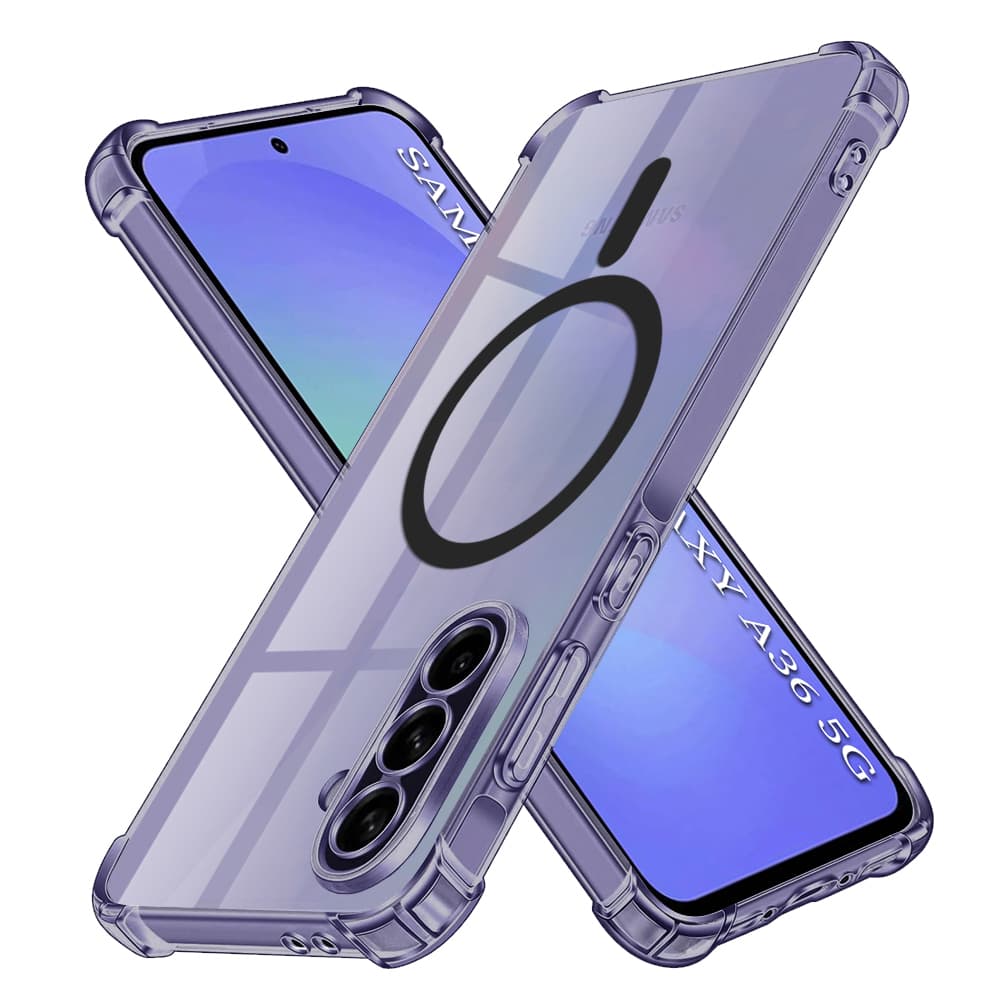 Techsuit Shockproof průhledný silikon MagSafe Samsung Galaxy A36 5G kouřově černá - náhled 1