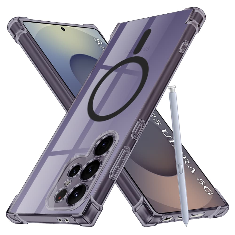 Techsuit Shockproof průhledný silikon MagSafe Samsung Galaxy S25 Ultra kouřově černá - náhled 1