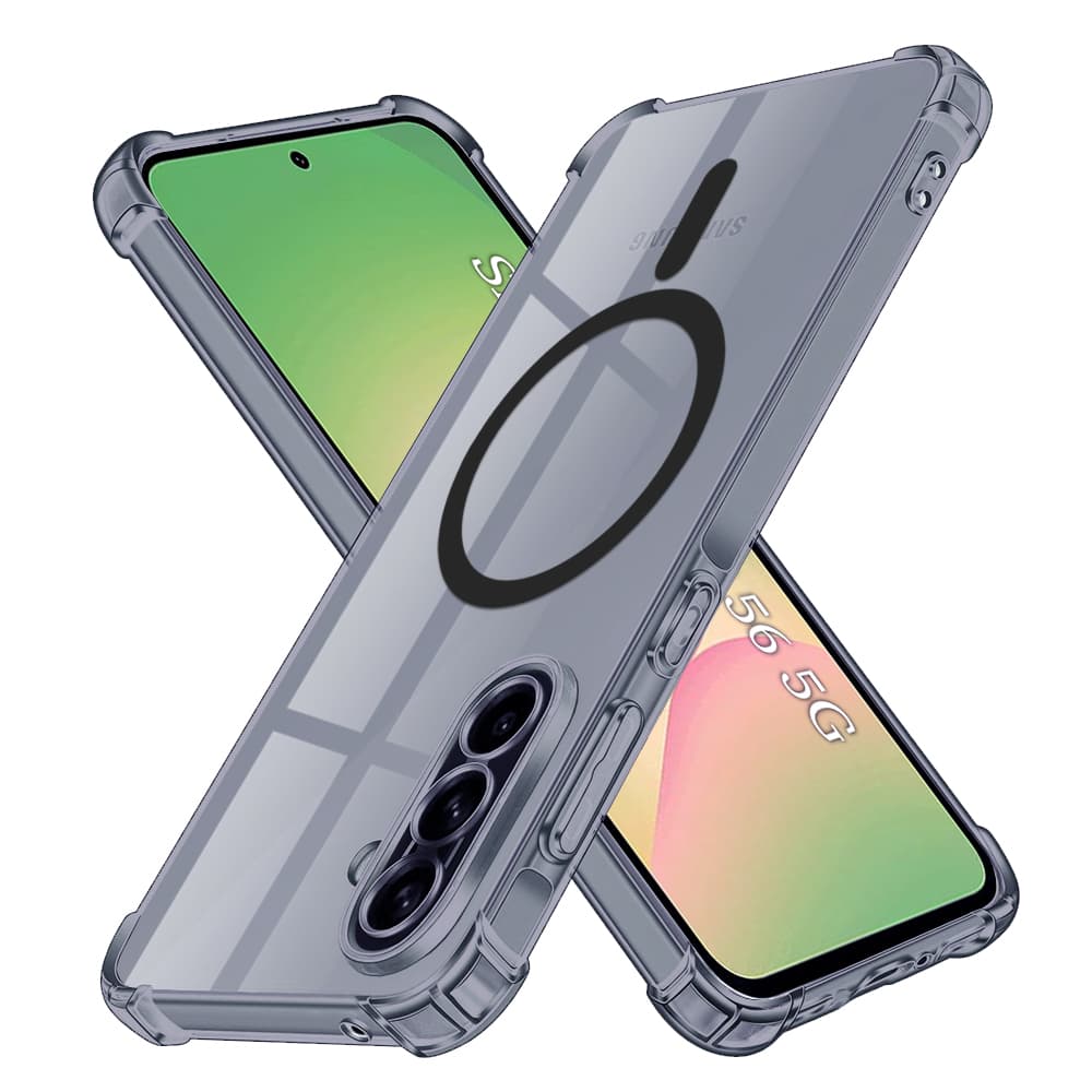 Techsuit Shockproof průhledný silikon MagSafe Samsung Galaxy A56 5G kouřově černý - náhled 1