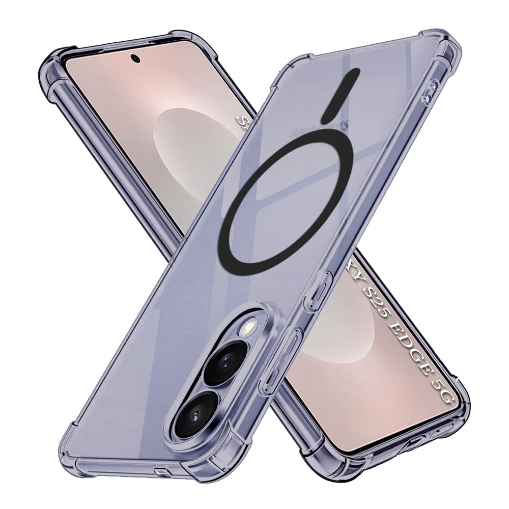 Techsuit Shockproof průhledný silikon MagSafe Samsung Galaxy S25 Edge kouřově černá - náhled 1