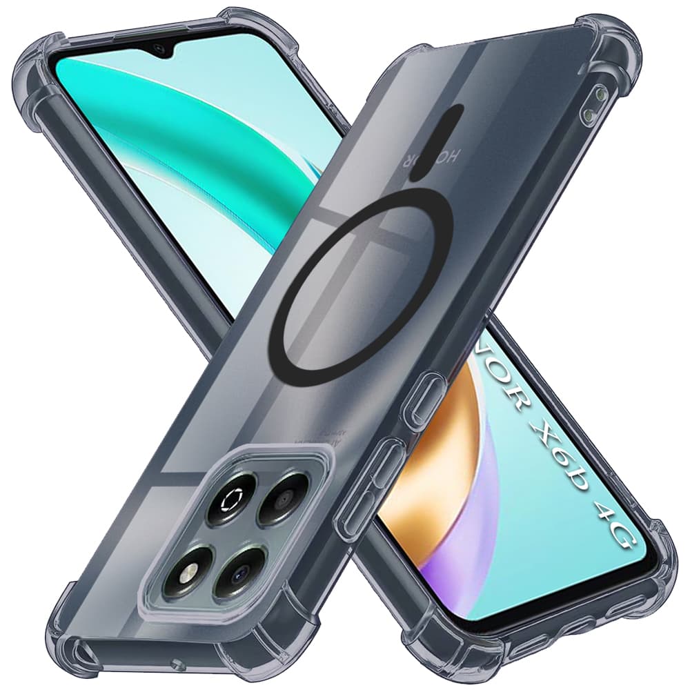 Techsuit Shockproof průhledný silikonový MagSafe Honor X6b kouřově černý - náhled 1