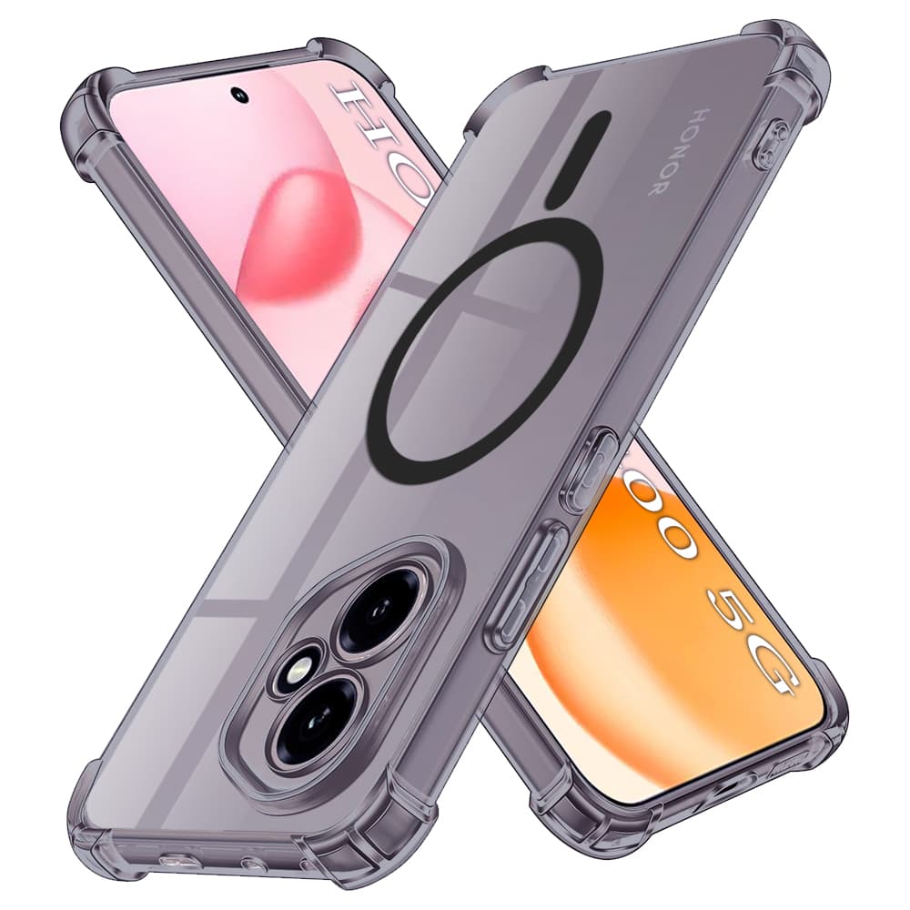 Techsuit Shockproof průhledný silikonový MagSafe Honor 400 kouřově černý - náhled 1