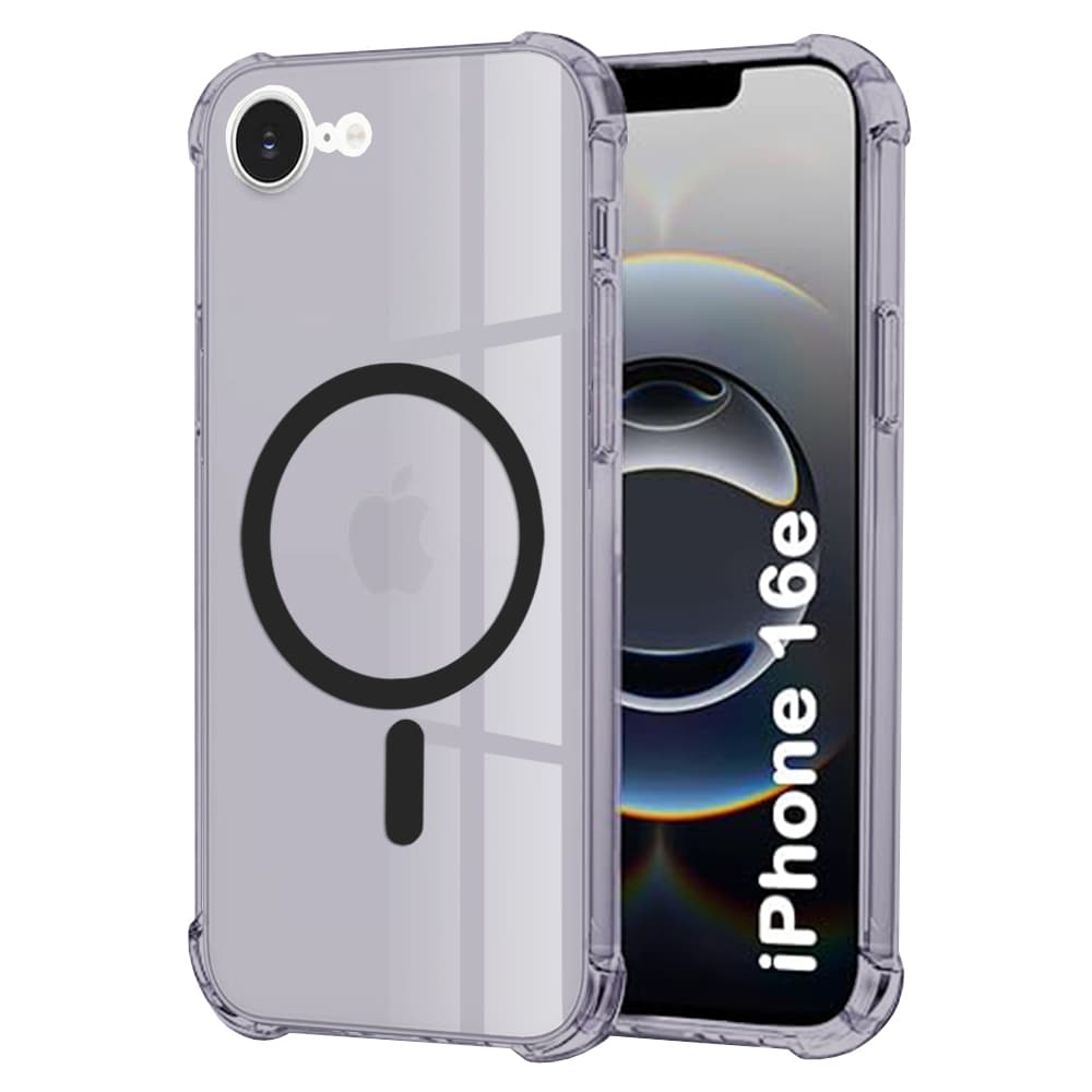 Techsuit Shockproof průhledný silikon MagSafe iPhone 16e kouřově černý - náhled 1