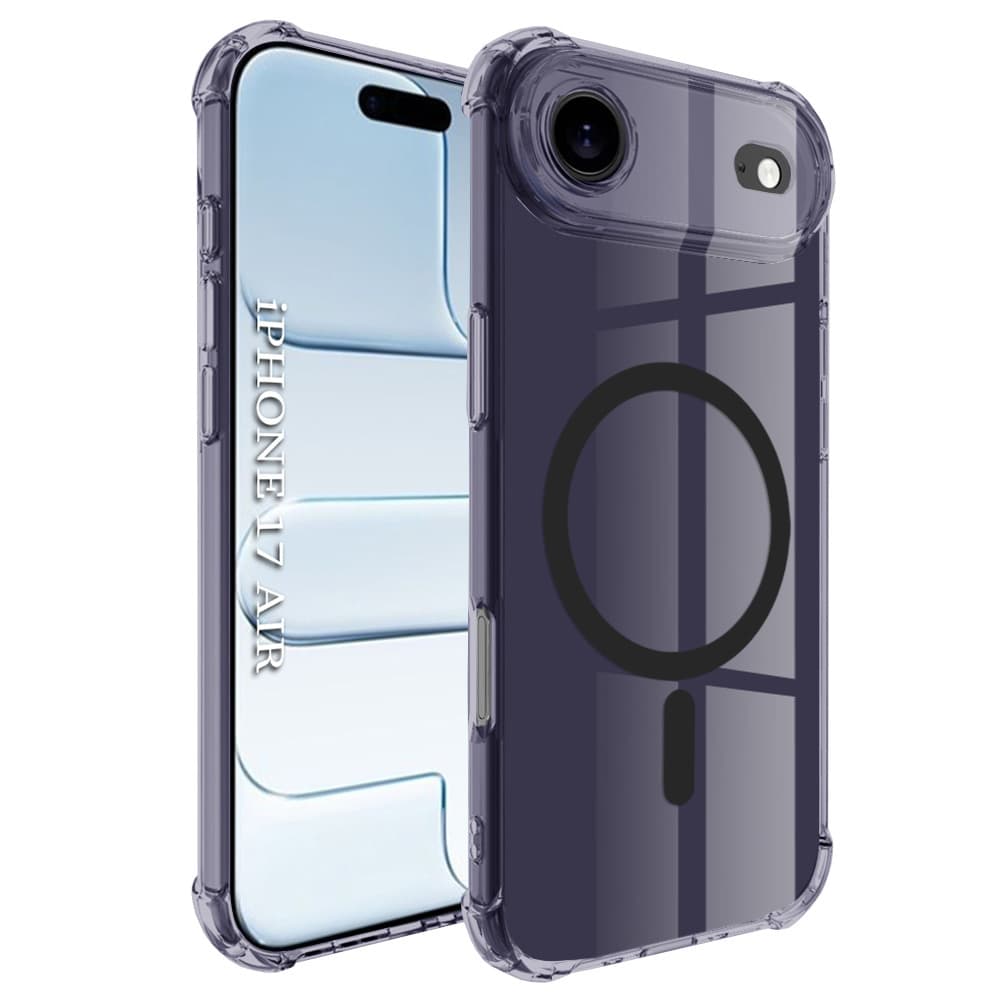 Techsuit Shockproof průhledný silikon MagSafe iPhone 17 Air kouřově černý - náhled 1