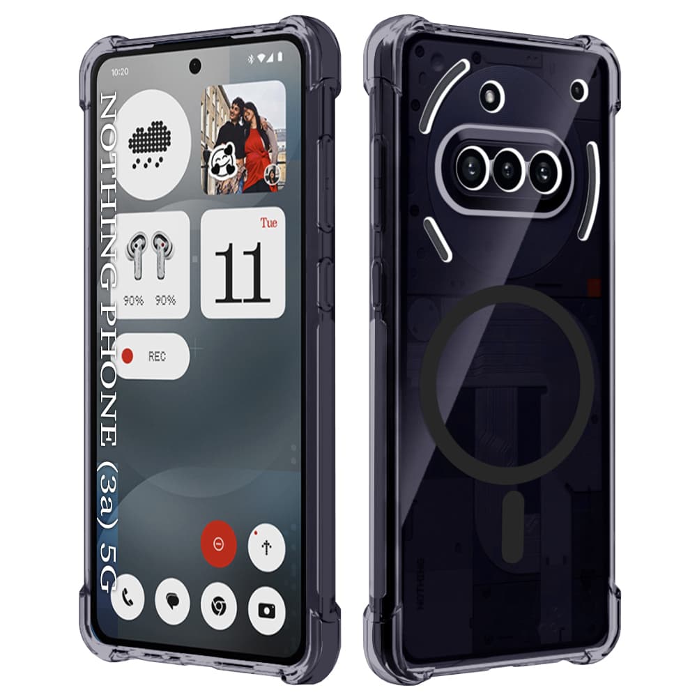 Techsuit Shockproof průhledný silikonový MagSafe pro Nothing Phone (3a) kouřově černý - náhled 1