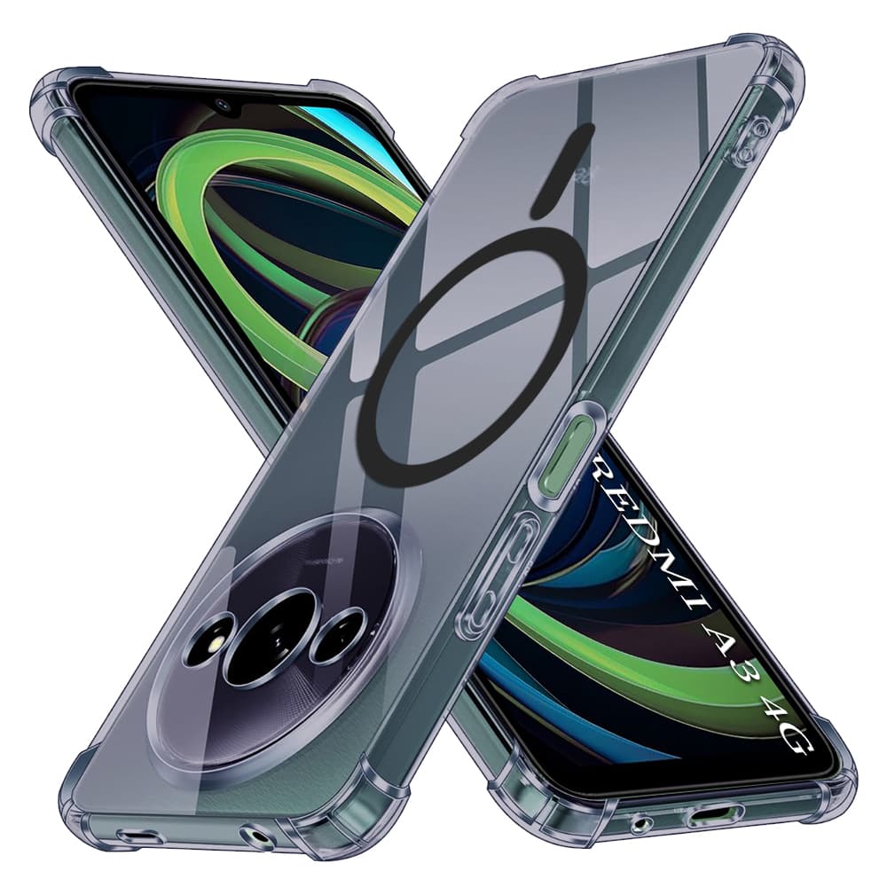 Techsuit Shockproof průhledný silikonový MagSafe pro Xiaomi Redmi A3 A3x kouřově černý - náhled 1
