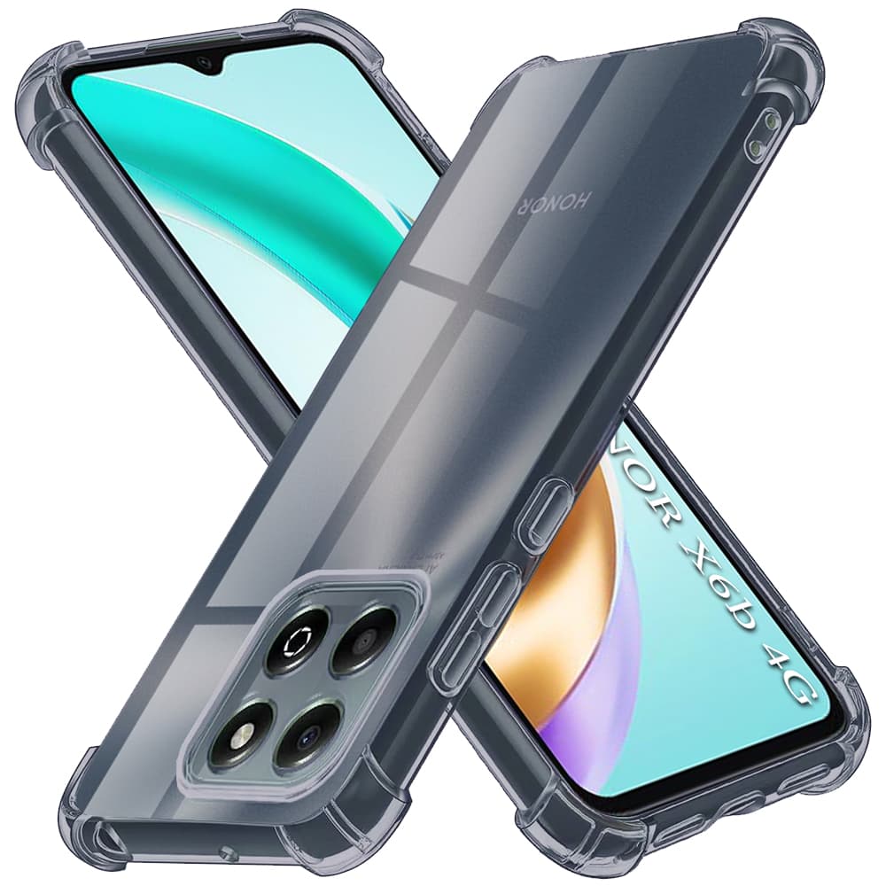 Techsuit nárazuvzdorný čirý silikon Honor X6b kouřově černá