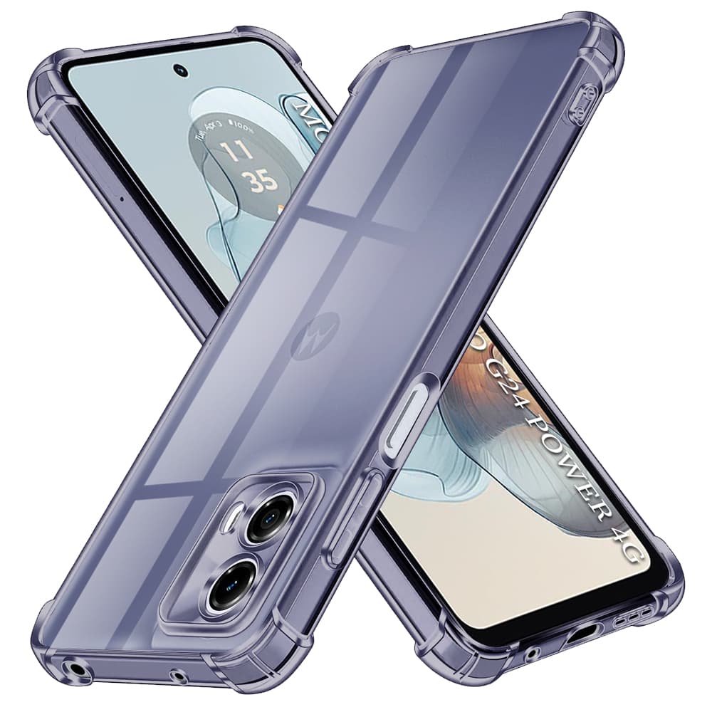 Techsuit odolný průhledný silikon Motorola Moto G24 Power kouřově černý