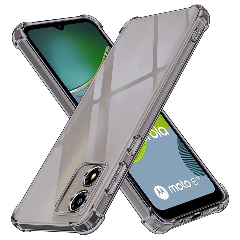 Techsuit Shockproof průhledný silikon pro Motorola Moto E13 kouřově černý