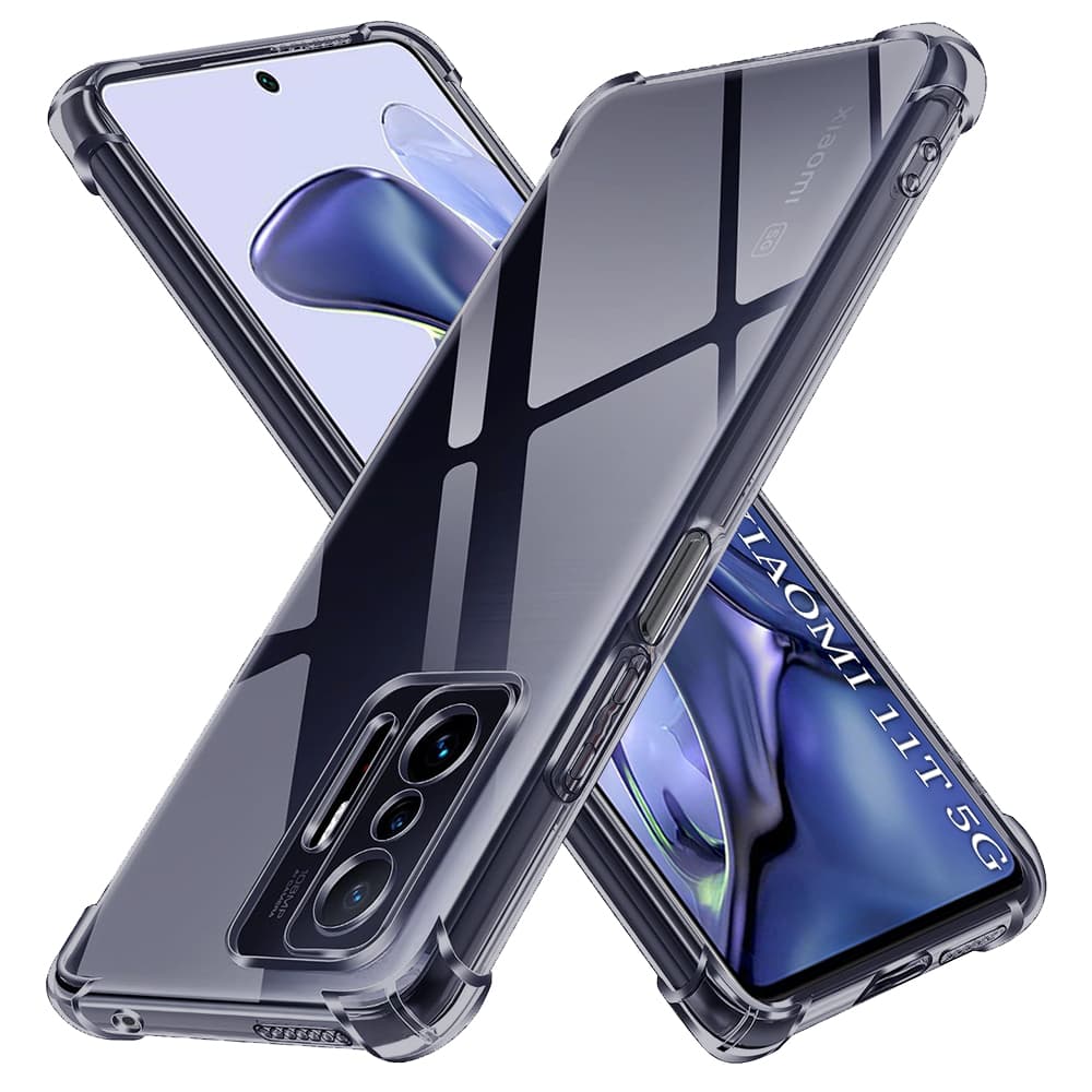 Techsuit Shockproof průhledný silikon Xiaomi 11T / 11T Pro kouřově černý