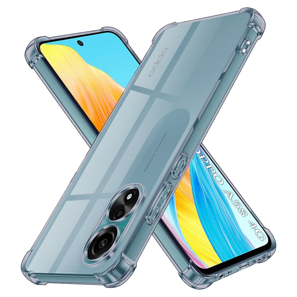 Techsuit Shockproof průhledný silikon Oppo A58 4G kouřově černý