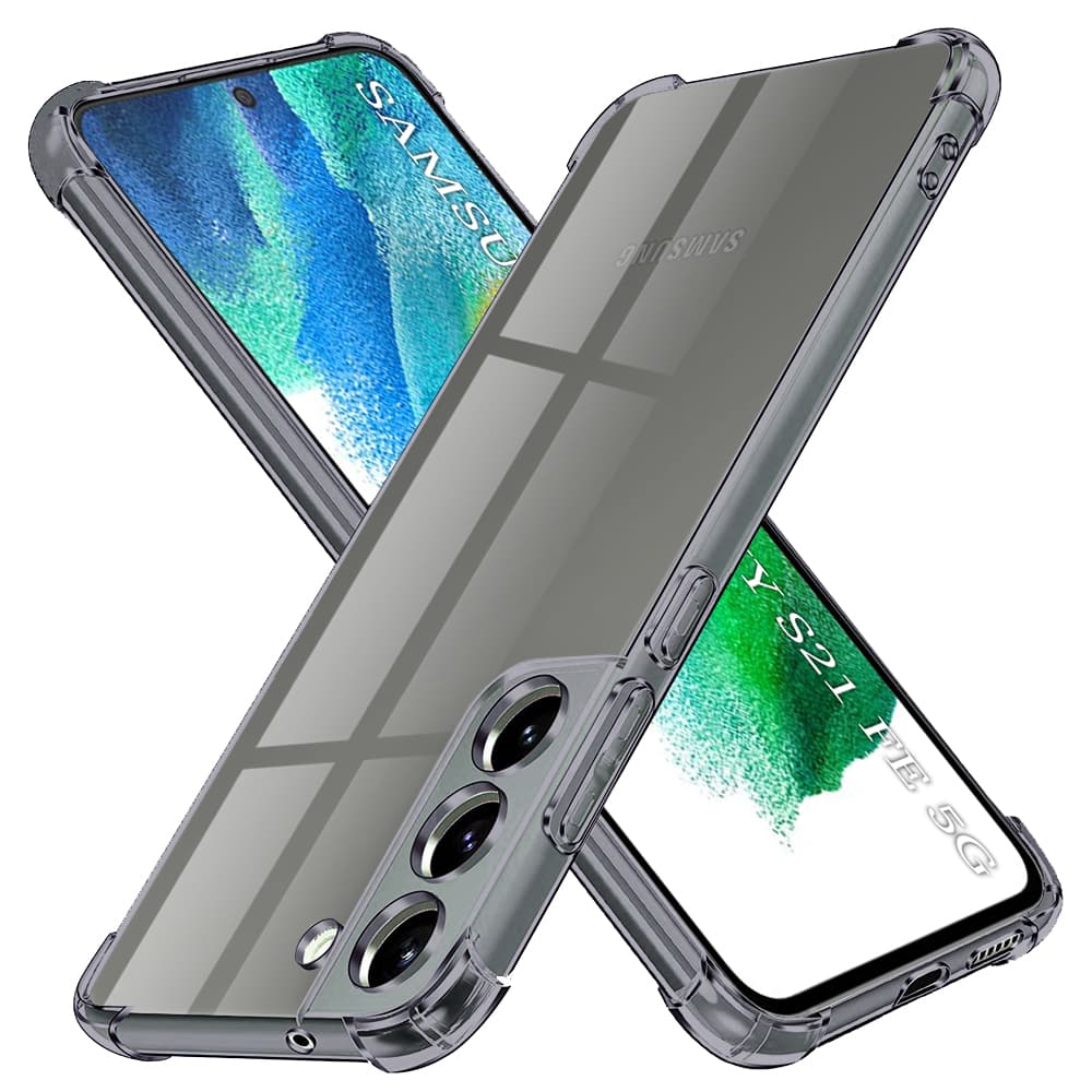 Techsuit Shockproof průhledný silikon Samsung Galaxy S21 FE 5G kouřově černý