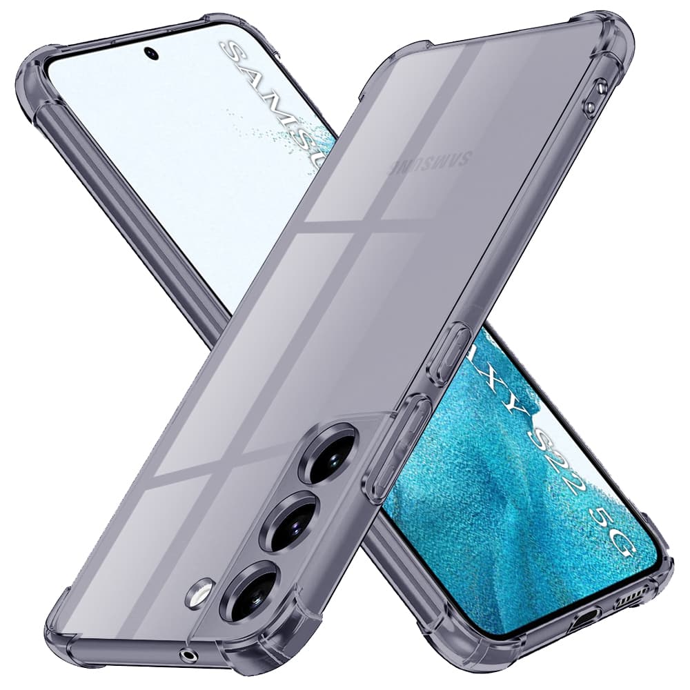 Techsuit nárazuvzdorný průhledný silikon Samsung Galaxy S22 5G kouřově černý