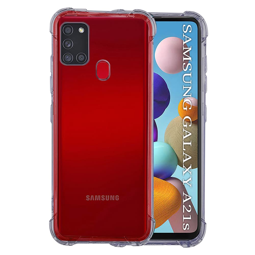 Techsuit Shockproof průhledný silikon Samsung Galaxy A21s kouřově černý