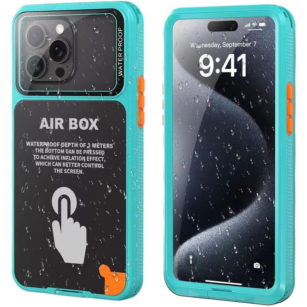 Vodotěsné pouzdro ShellBox AirBox IP68 (6.1 palce) iPhone 12/13/14/15/16 modré - náhled 1