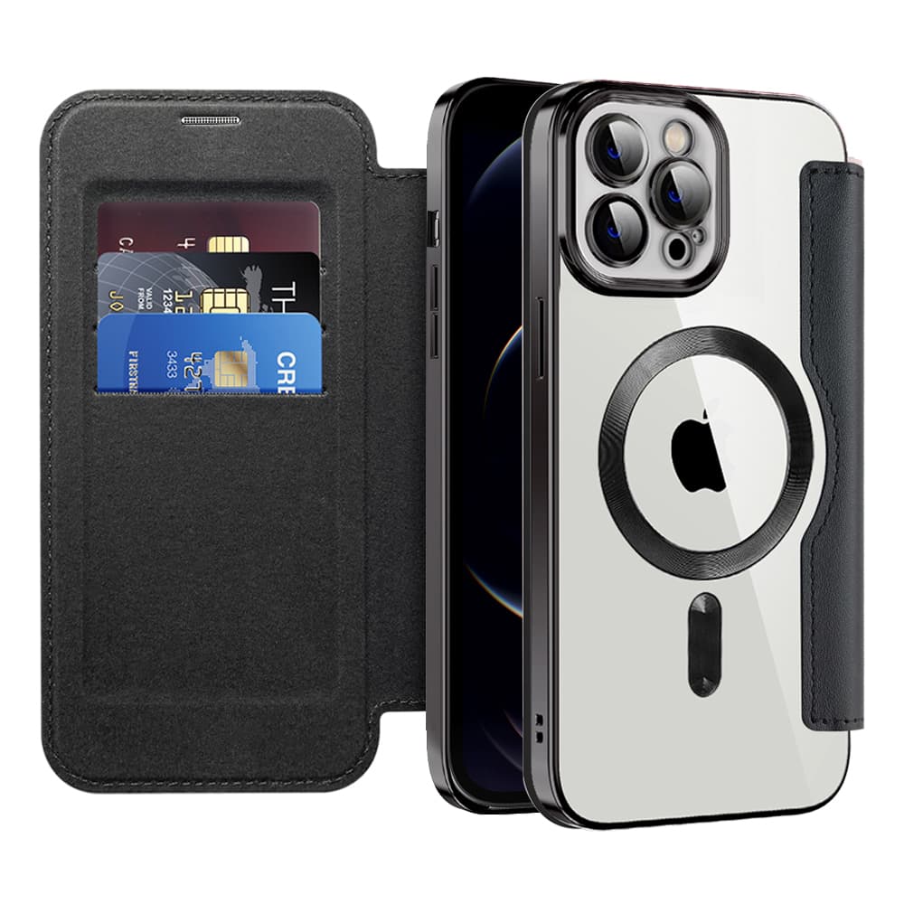 Pouzdro na knihu Techsuit SmartMag iPhone 12 Pro Max černé - náhled 1