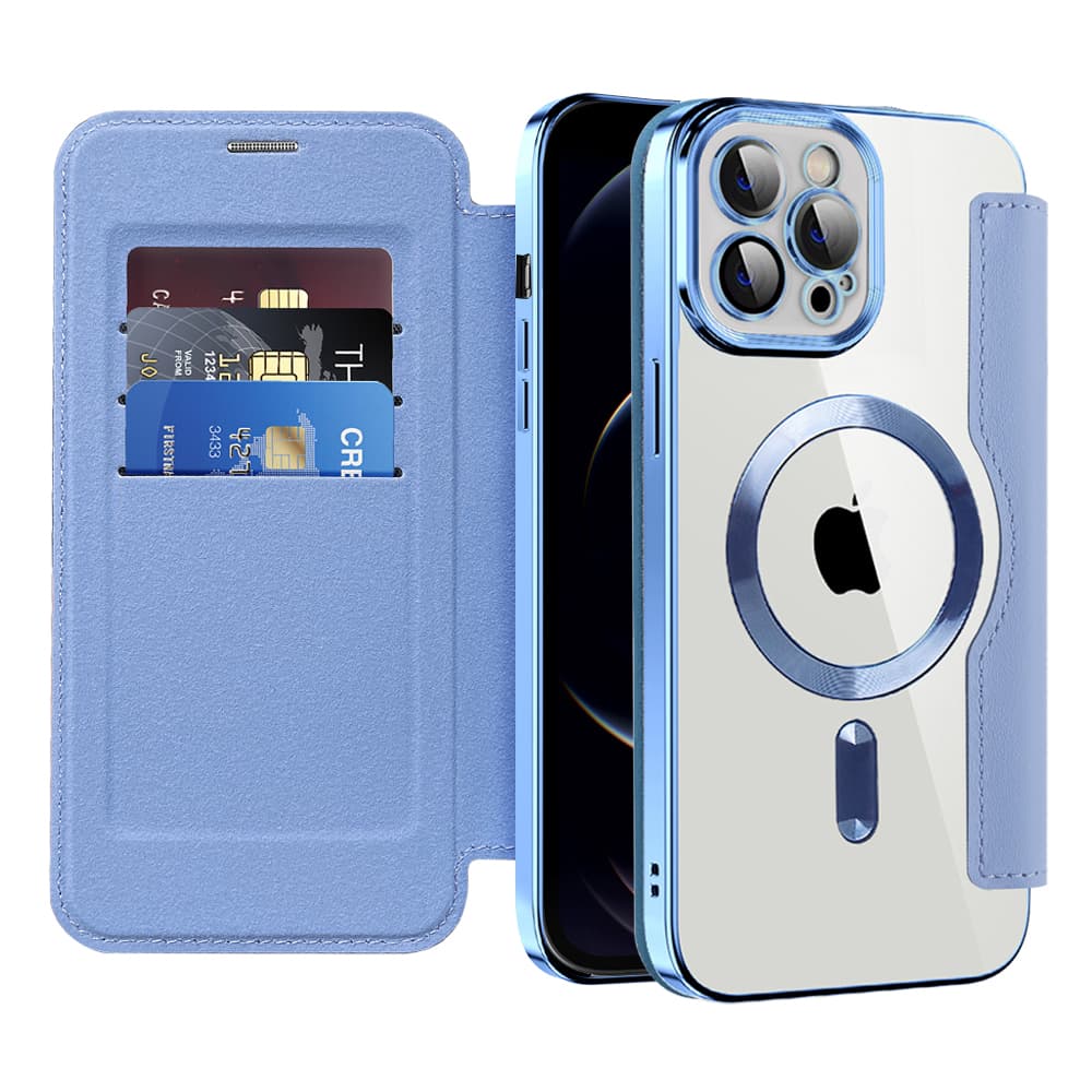 Pouzdro na knihu Techsuit SmartMag iPhone 12 Pro světle modrá - náhled 1