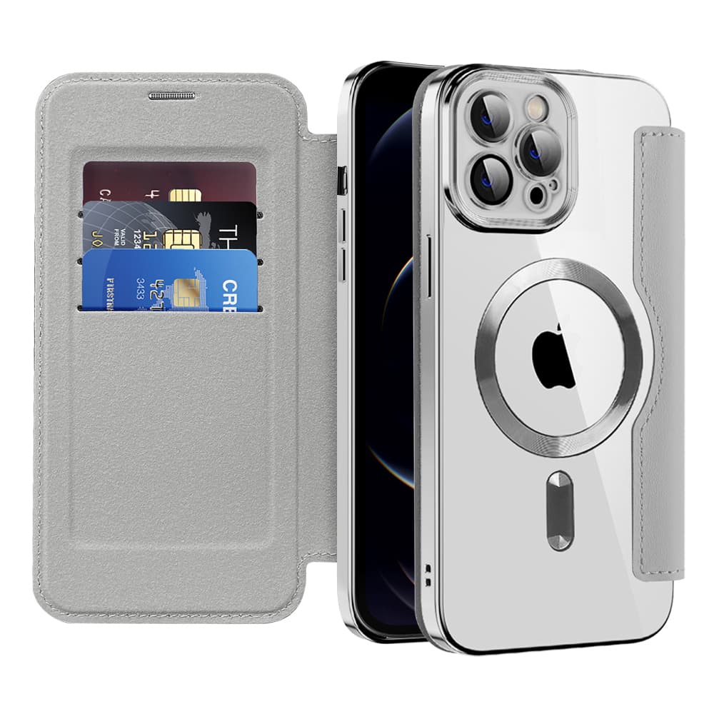 Pouzdro na knihu Techsuit SmartMag iPhone 12 Pro šedé - náhled 1