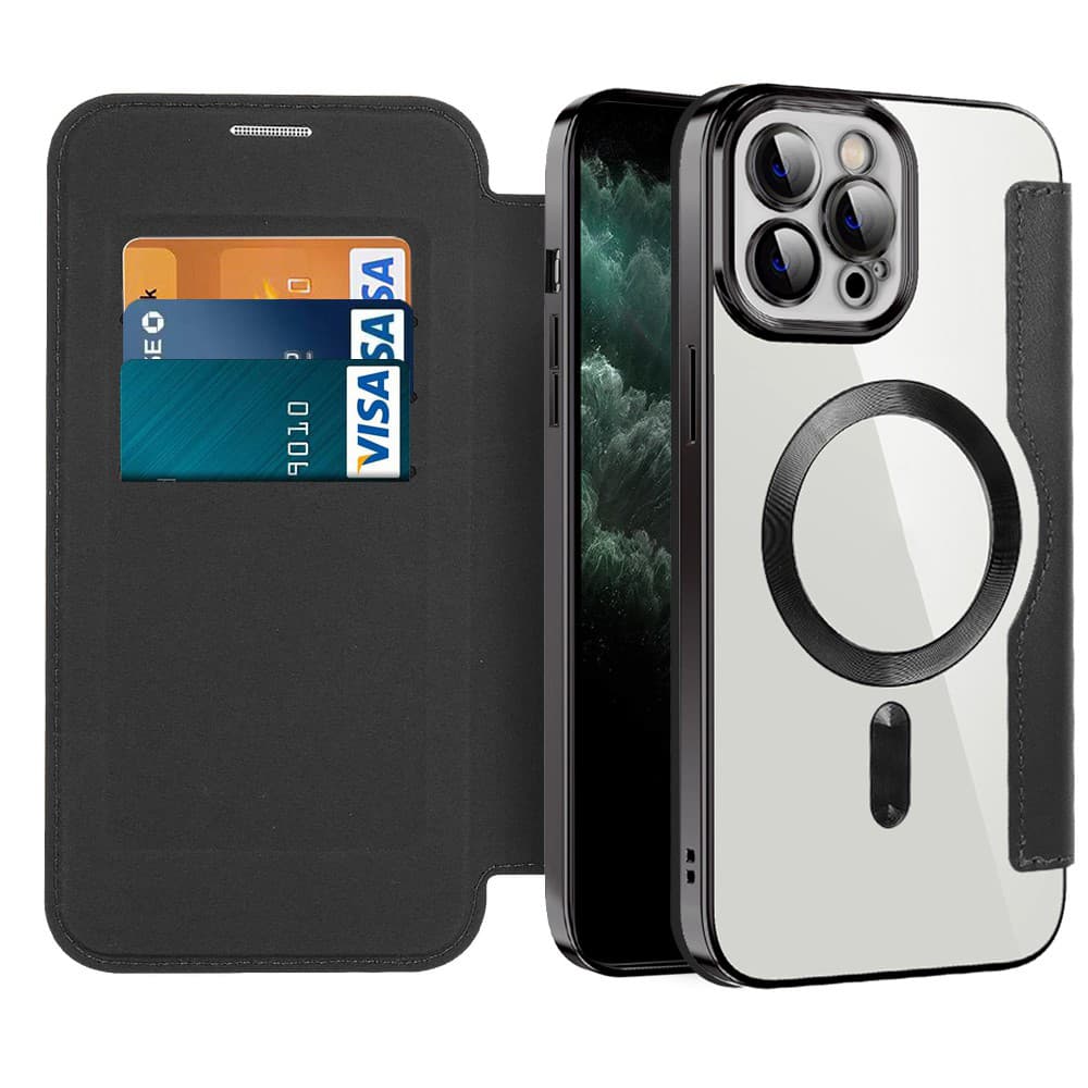 Pouzdro na knihu Techsuit SmartMag iPhone 11 Pro Max černé - náhled 1
