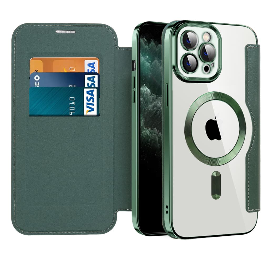 Pouzdro na knihu Techsuit SmartMag pro iPhone 11 Pro Max zelené - náhled 1