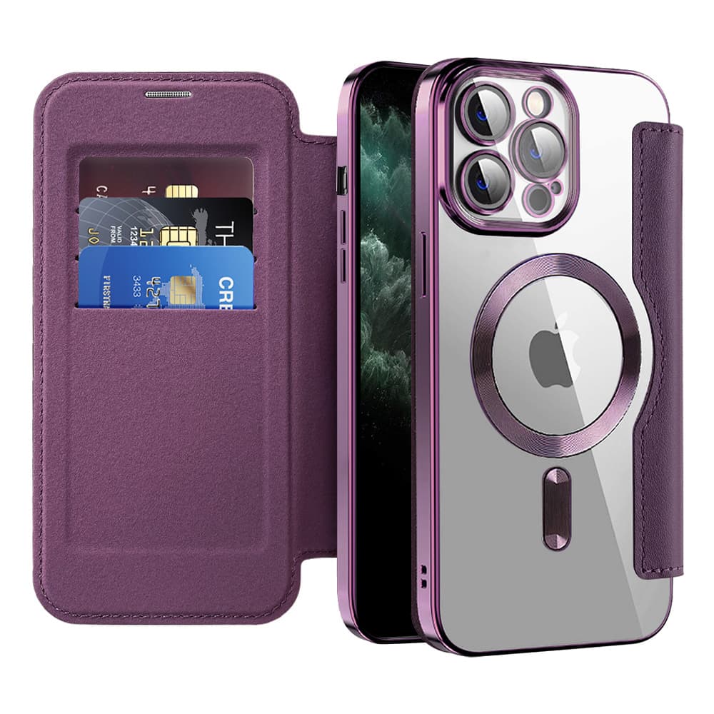 Pouzdro na knihu Techsuit SmartMag iPhone 11 Pro Max fialové - náhled 1