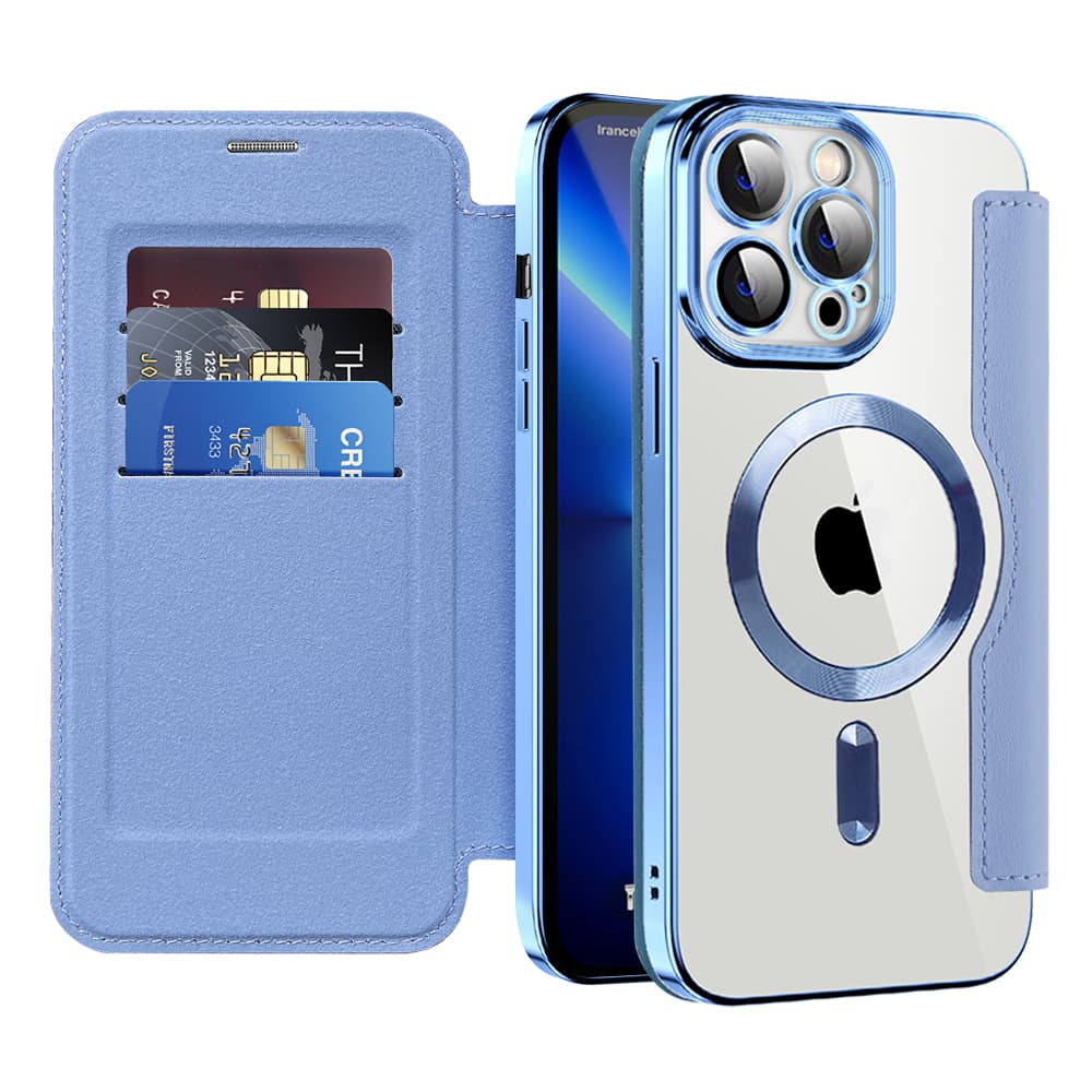 Pouzdro na knihu Techsuit SmartMag iPhone 13 Pro světle modrá - náhled 1