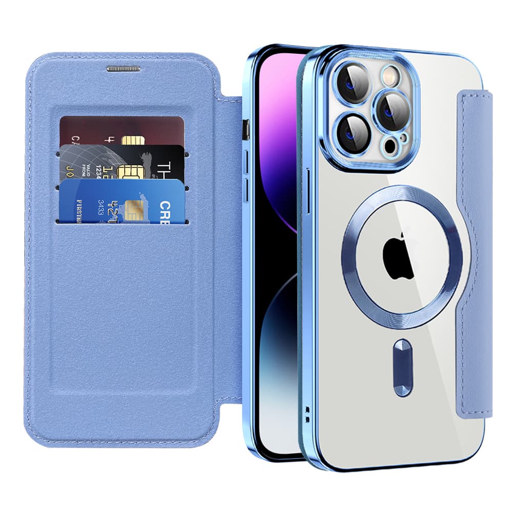 Pouzdro na knihu Techsuit SmartMag iPhone 14 Pro Max světle modrá - náhled 1