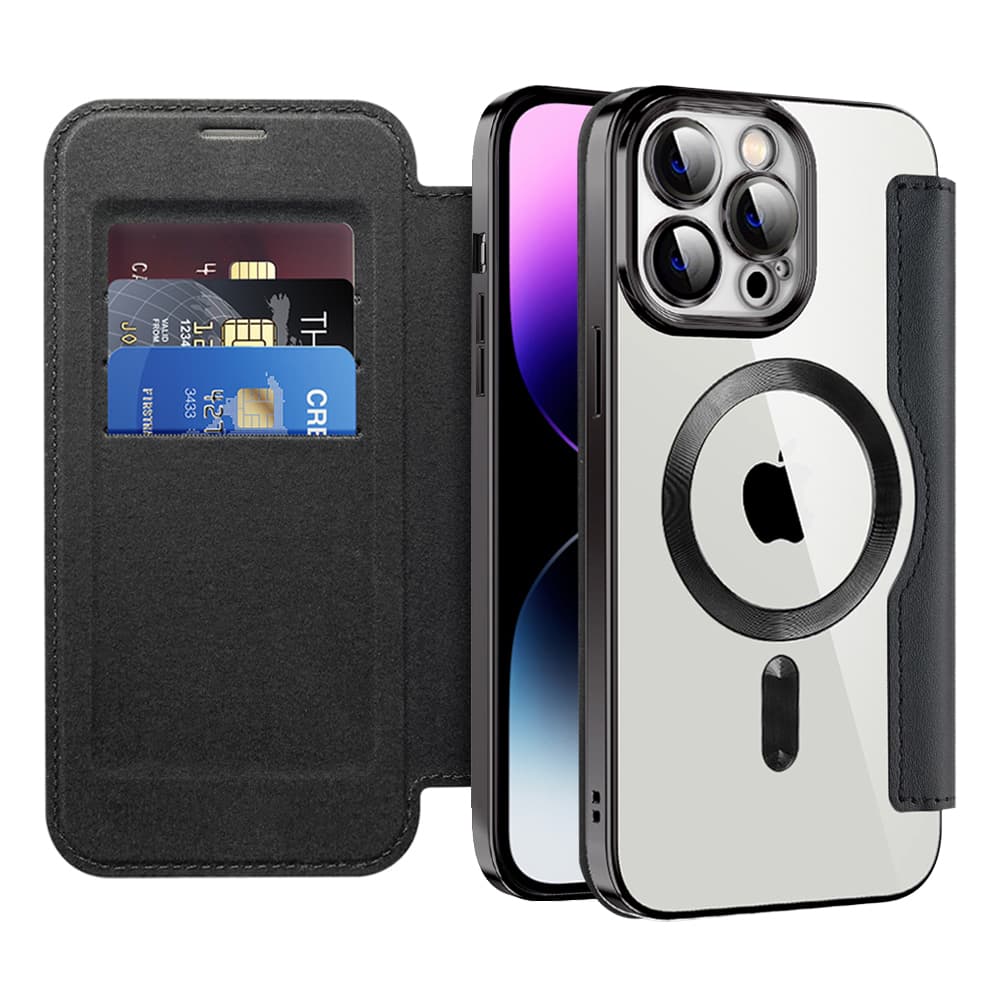 Pouzdro na knihu Techsuit SmartMag iPhone 14 Pro Max černé - náhled 1