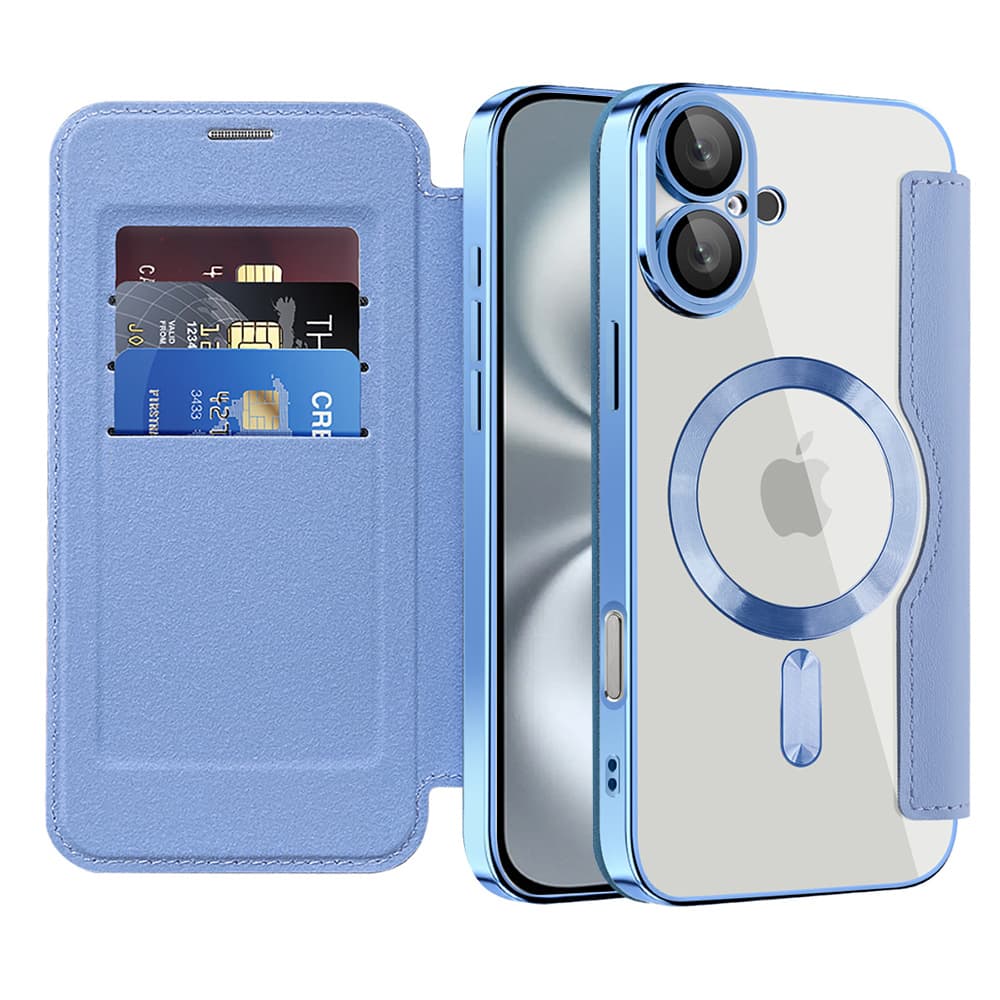 Pouzdro na knihu Techsuit SmartMag iPhone 16 Plus světle modrá - náhled 1