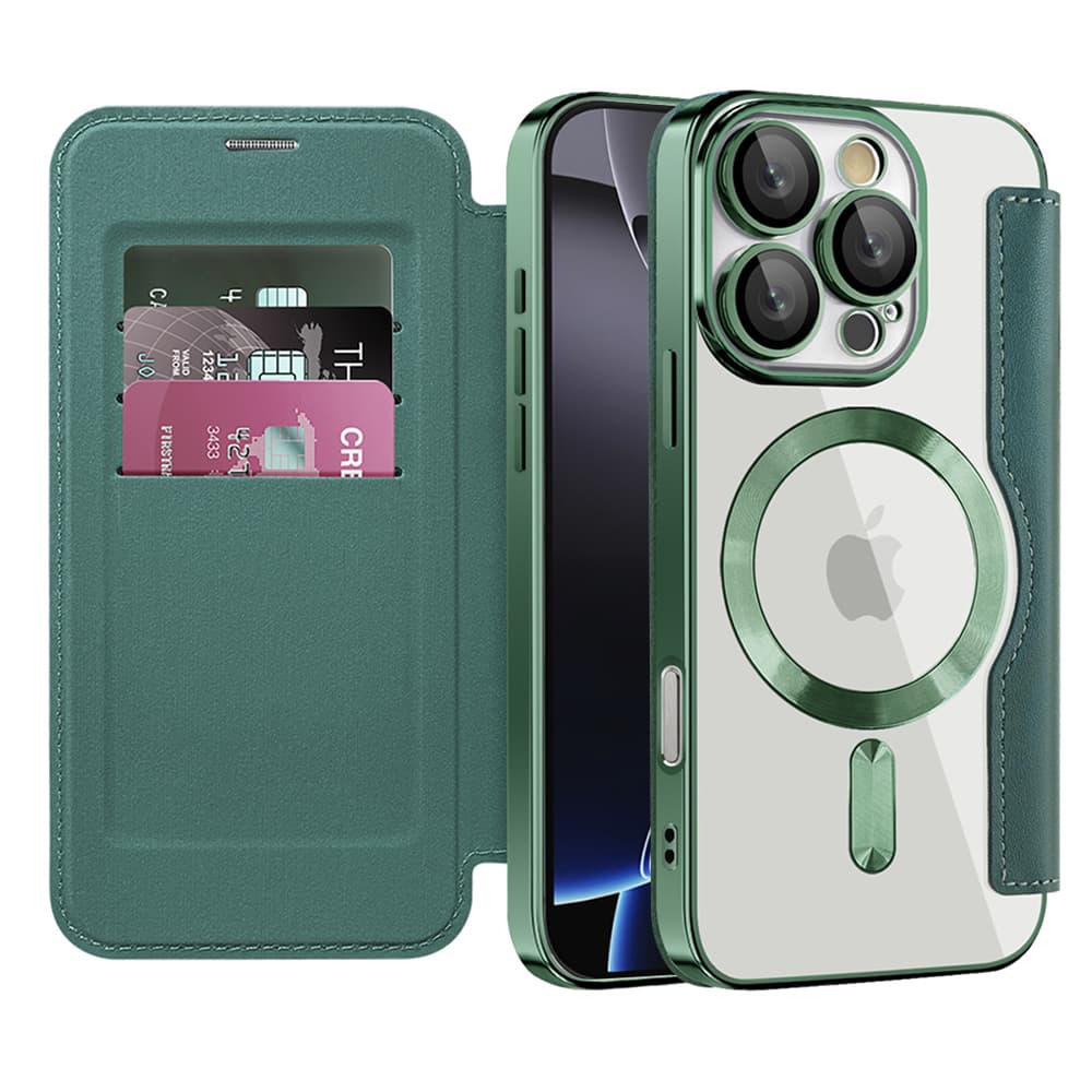 Techsuit SmartMag knížkové pouzdro iPhone 16 Pro zelená - náhled 1