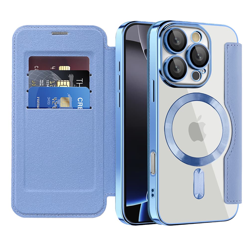 Pouzdro na knihu Techsuit SmartMag iPhone 16 Pro světle modrá - náhled 1