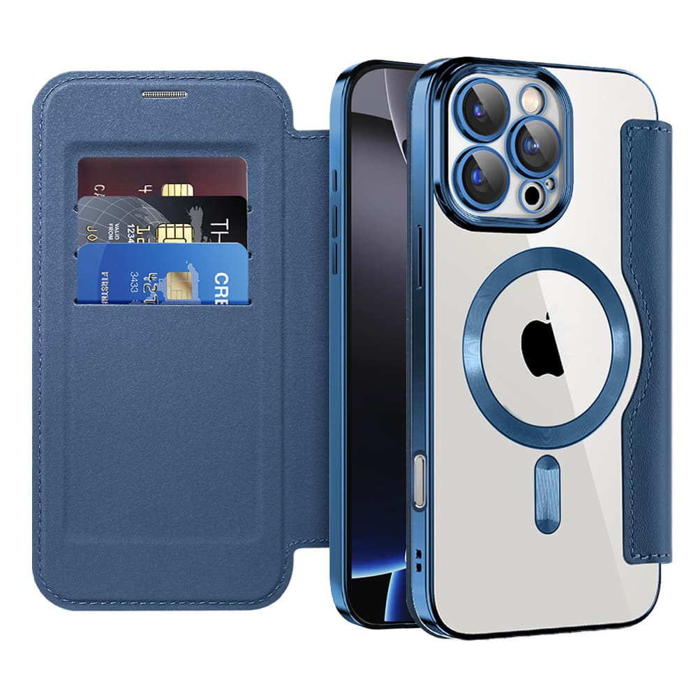 Pouzdro na knihu Techsuit SmartMag pro iPhone 16 Pro Max modré - náhled 1