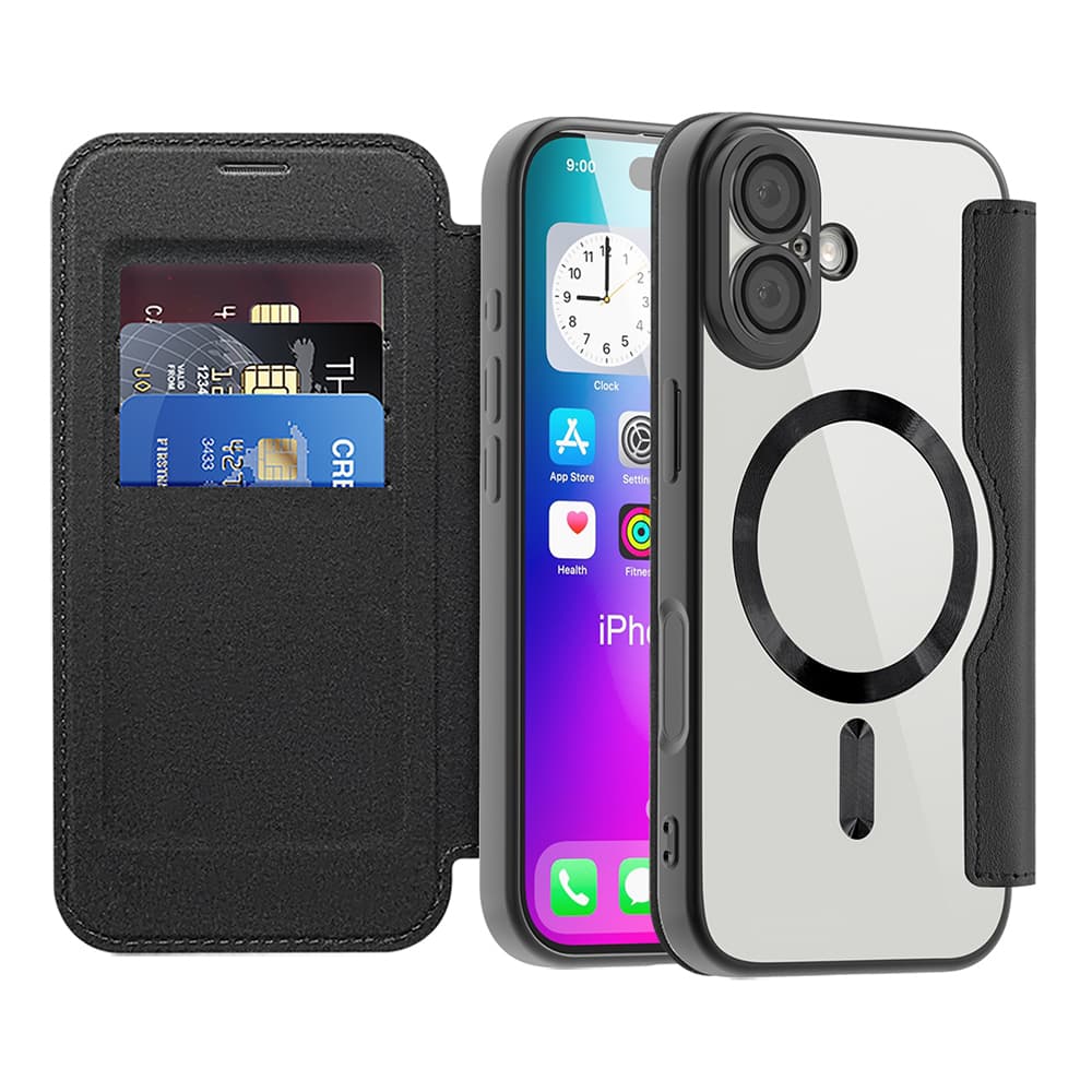 Pouzdro na knihu Techsuit SmartMag iPhone 17 černé - náhled 1