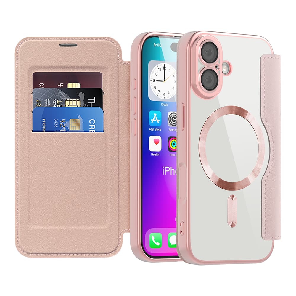 Pouzdro na knihu SmartMag pro iPhone 17 růžové - náhled 1