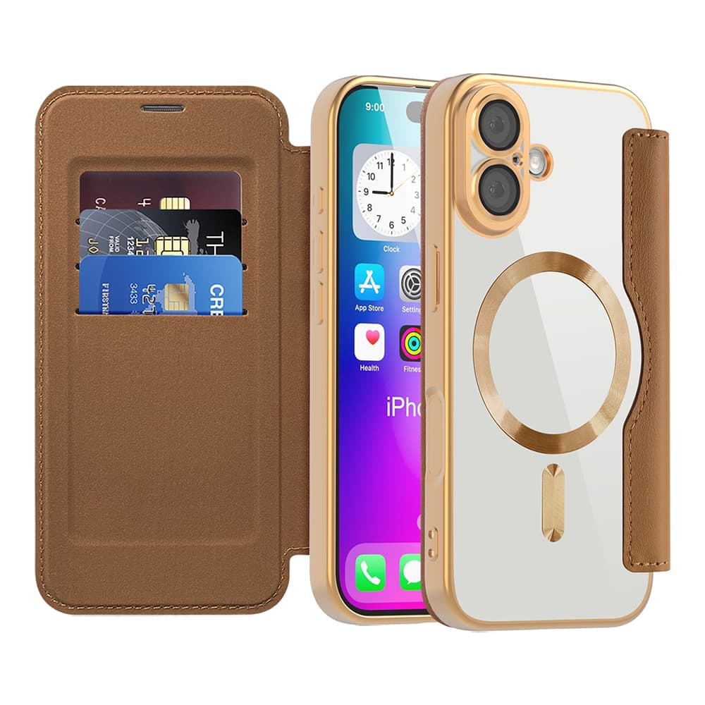 Pouzdro na knihu Techsuit SmartMag pro iPhone 17 hnědé - náhled 1